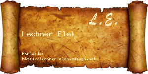 Lechner Elek névjegykártya